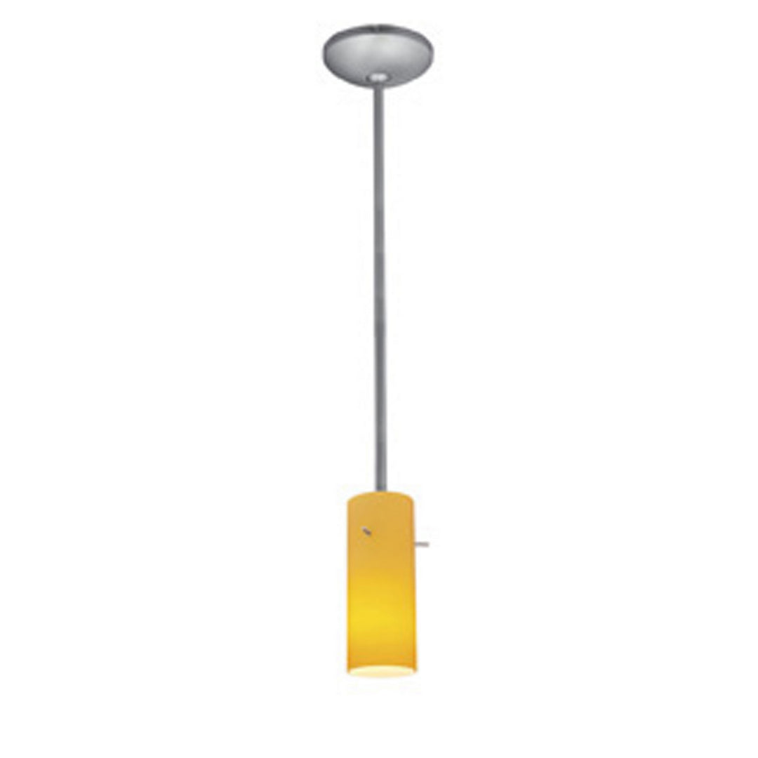 Access Cylinder 28030-1R-BS/AMB Pendant Light - Brushed Steel