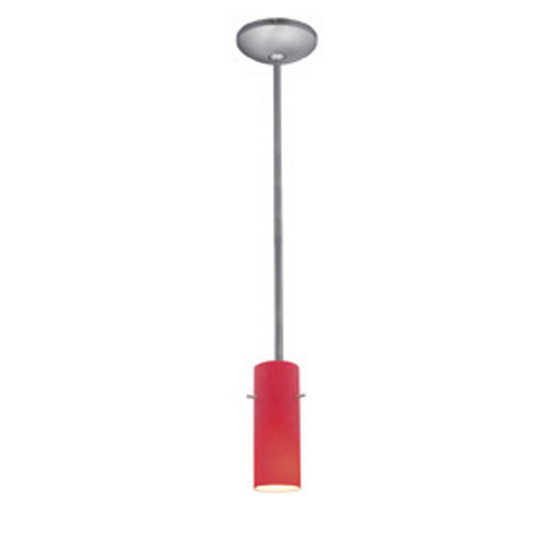 Access Cylinder 28030-1R-BS/RED Pendant Light - Brushed Steel