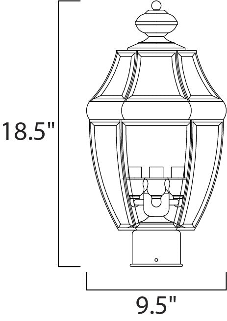 Maxim Lighting 6097CLBK South Park Three Light Outdoor Pole/Post Lantern Outdoor Black