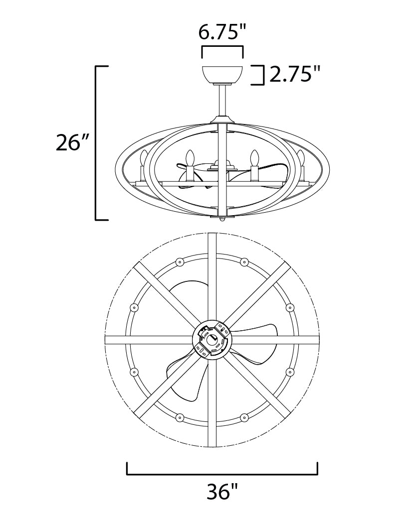 Maxim Bodega Bay 61004APAR Ceiling Fan - Antique Pecan / Anthracite