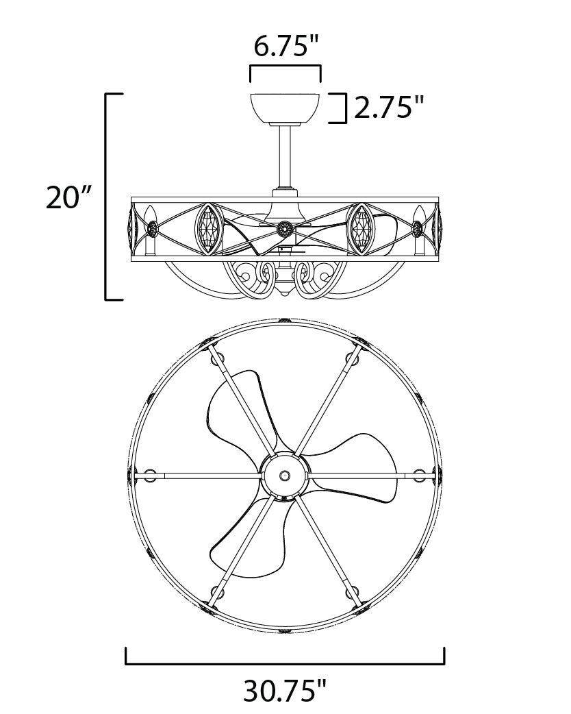 Maxim Solitaire 61013SM Ceiling Fan - Silver Mist