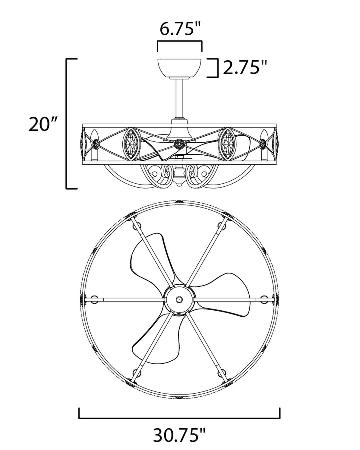 Maxim Solitaire 61013SM Ceiling Fan - Silver Mist