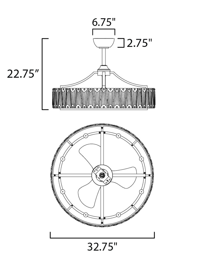 Maxim Odeon 61018GS Ceiling Fan - Golden Silver