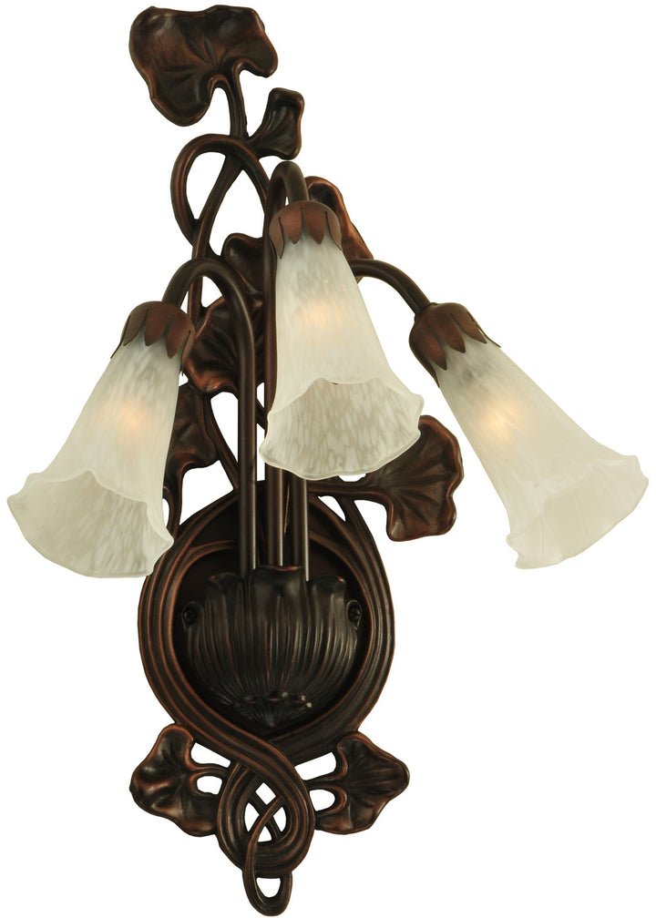 Meyda Tiffany White Pond Lily 11846 Wall Light - Mahogany Bronze