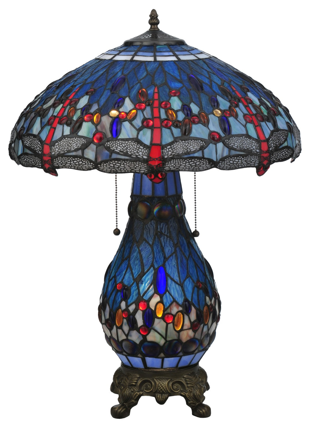 Meyda Tiffany Lighting 118840 Tiffany Hanginghead Dragonfly Table Lamp Lamp Bronze / Dark