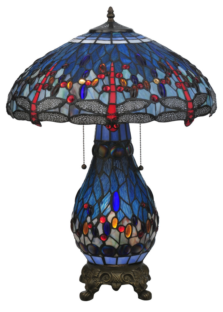 Meyda Tiffany Lighting 118840 Tiffany Hanginghead Dragonfly Table Lamp Lamp Bronze / Dark