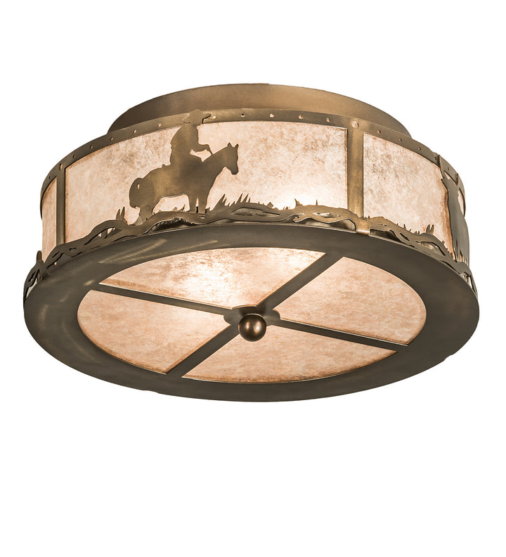 Meyda Tiffany Cowboy & Steer 118919 Ceiling Light - Antique Copper