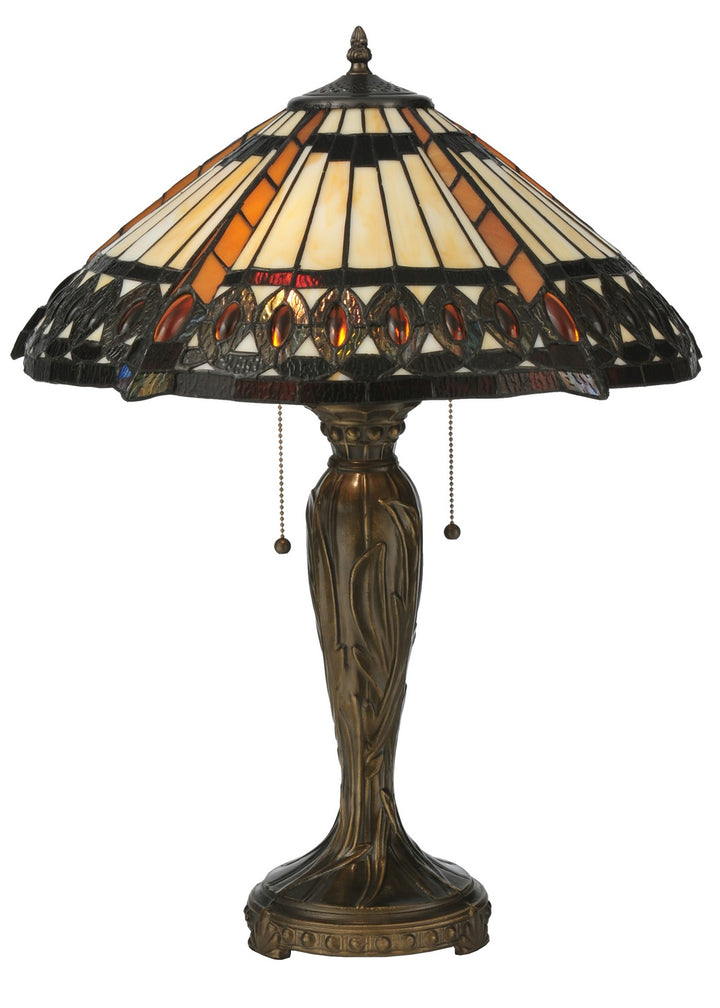 Meyda Tiffany Lighting 119679 Cleopatra Two Light Table Lamp Lamp Bronze / Dark