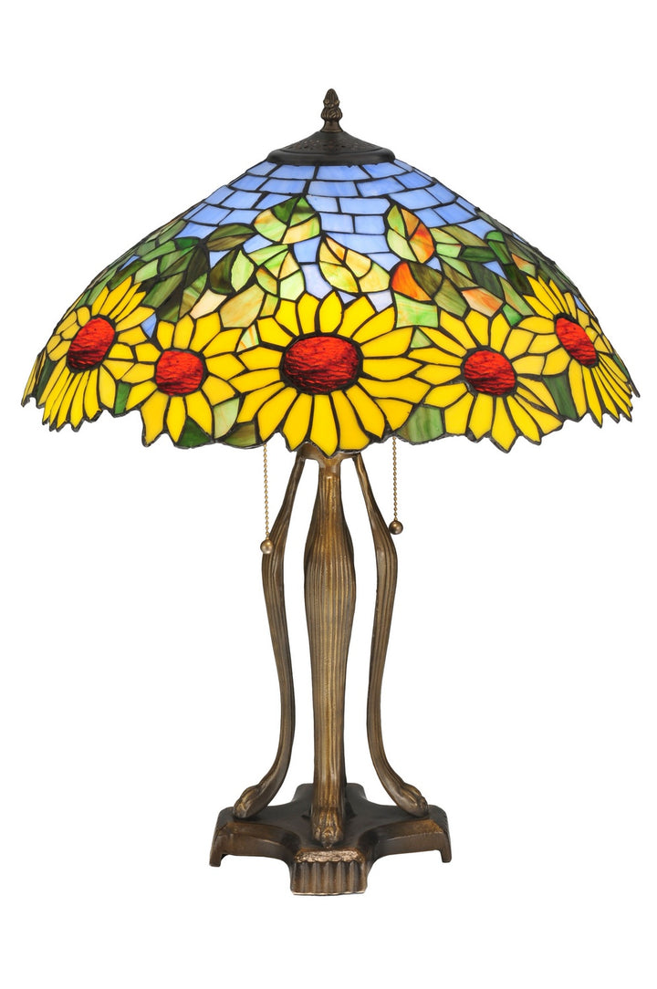 Meyda Tiffany Lighting 119682 Wild Sunflower Two Light Table Lamp Lamp Bronze / Dark