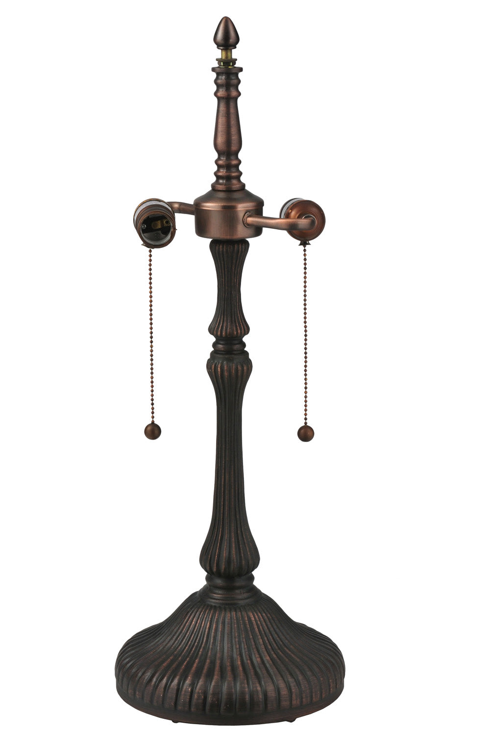 Meyda Tiffany Lighting 12223 Ribbed Two Light Table Base Hardware Utility Light Bronze / Dark