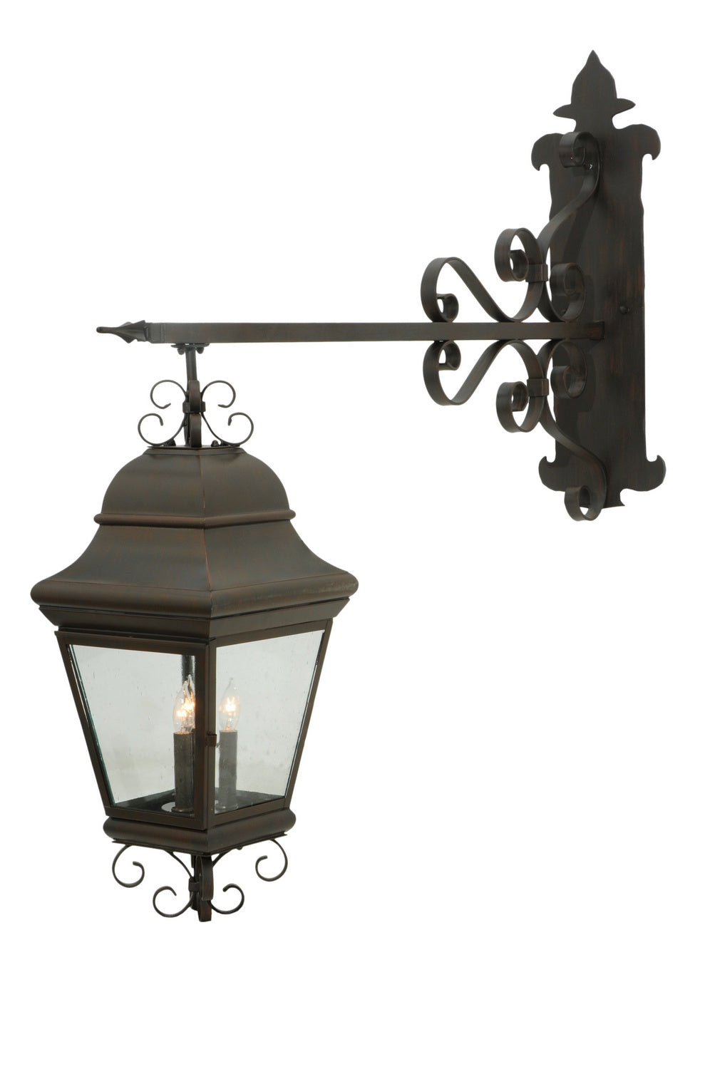 Meyda Tiffany Lighting 123939 Monaco Three Light Wall Sconce Outdoor Bronze / Dark