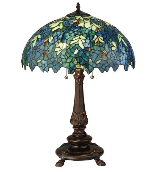 Meyda Tiffany Lighting 124815 Nightfall Wisteria Two Light Table Lamp Lamp Bronze / Dark