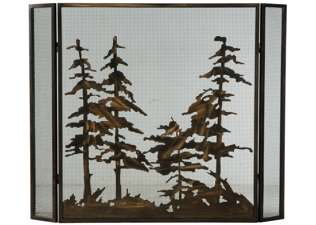 Meyda Tiffany Lighting 124964 Tall Pines Fireplace Screen Home Decor Copper/Antique/Verde