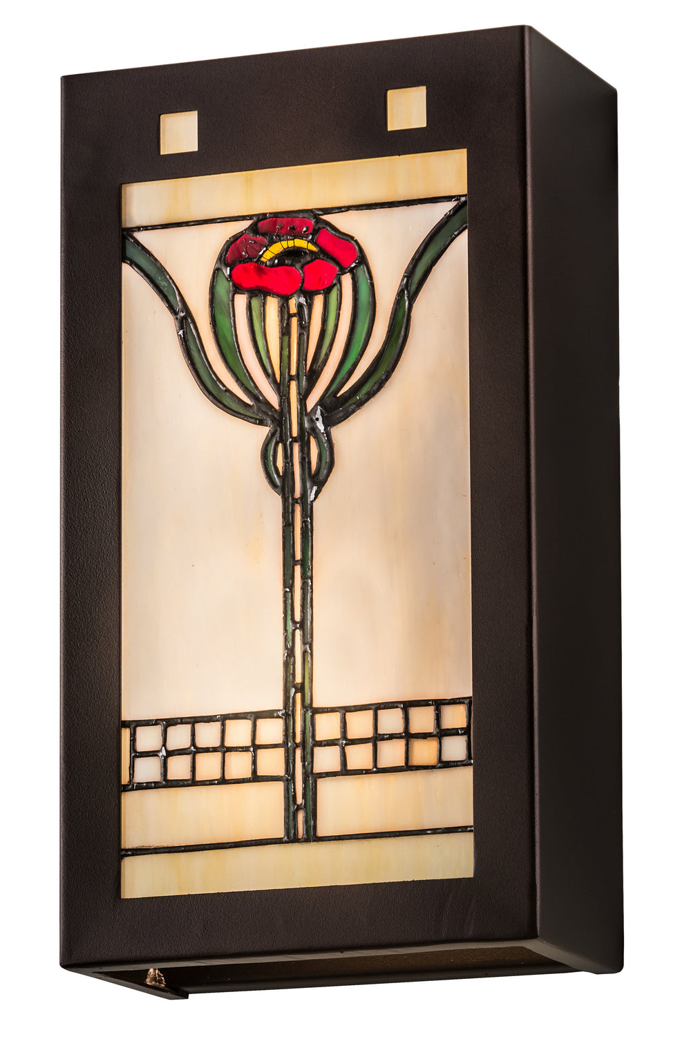 Meyda Tiffany Parker Poppy 126016 Wall Light - Mahogany Bronze