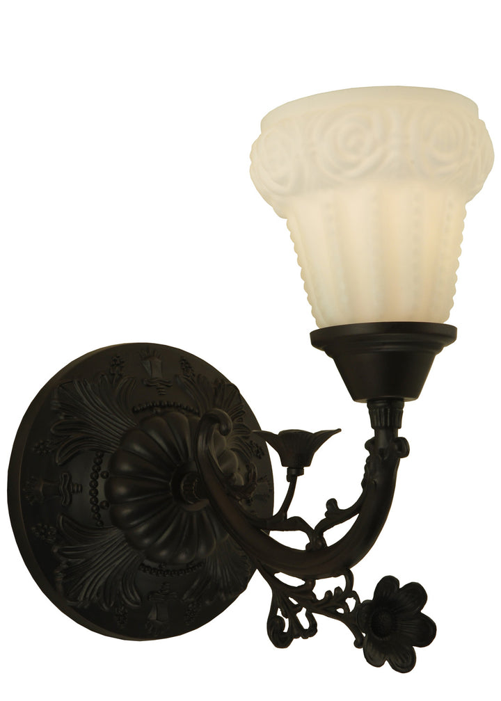 Meyda Tiffany White Puffy Rose 126018 Wall Light - Mahogany Bronze