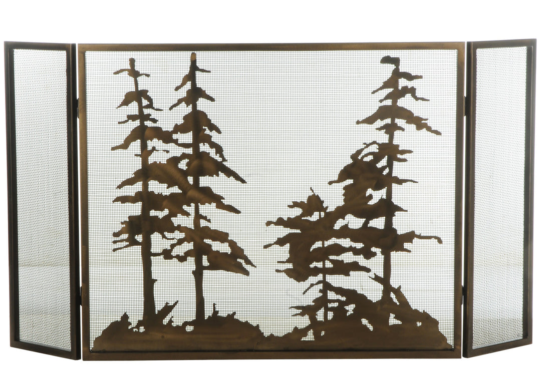 Meyda Tiffany Lighting 126060 Tall Pines Fireplace Screen Home Decor Copper/Antique/Verde