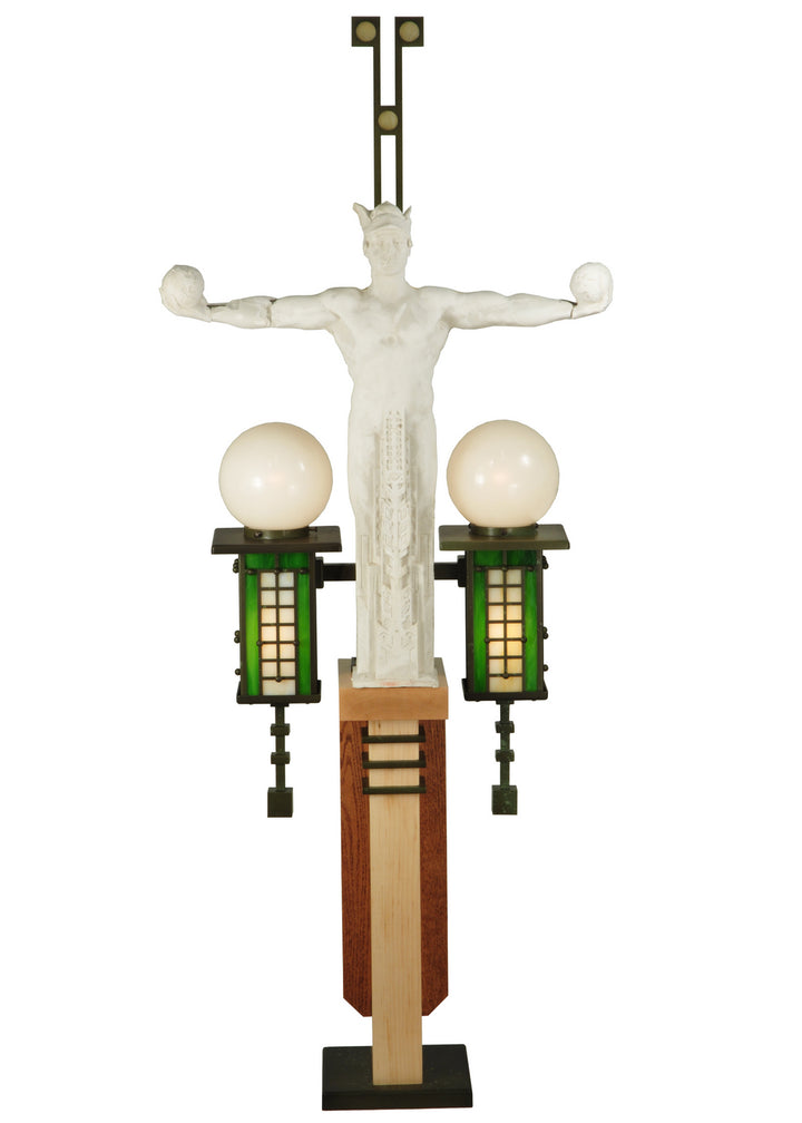 Meyda Tiffany Lighting 126792 Mercury Four Light Pier Mount Outdoor Multicolored