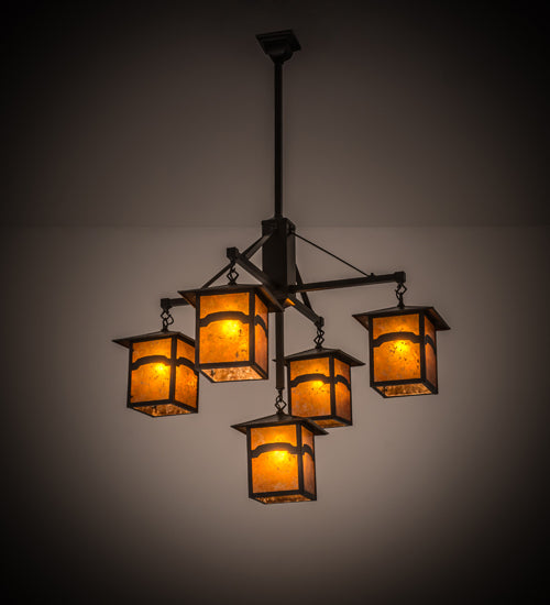 Meyda Tiffany Seneca 61406 Chandelier Light - Craftsman Brown