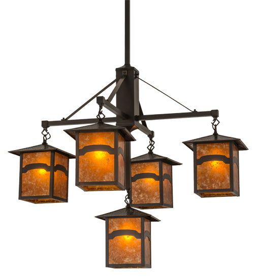 Meyda Tiffany Seneca 61406 Chandelier Light - Craftsman Brown