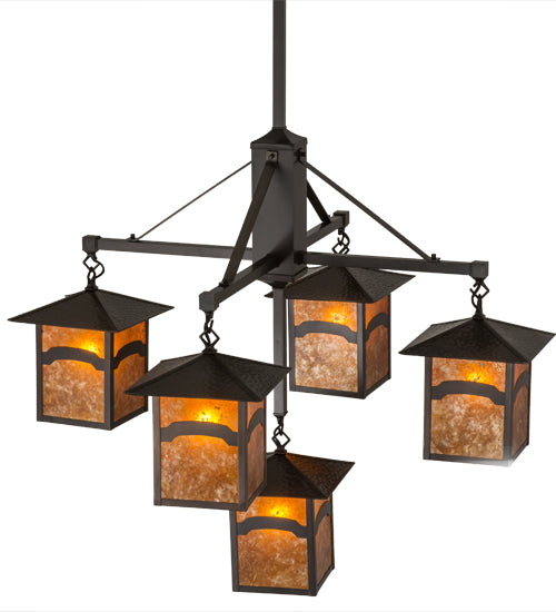 Meyda Tiffany Seneca 61406 Chandelier Light - Craftsman Brown