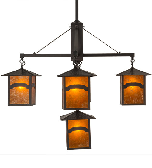 Meyda Tiffany Seneca 61406 Chandelier Light - Craftsman Brown