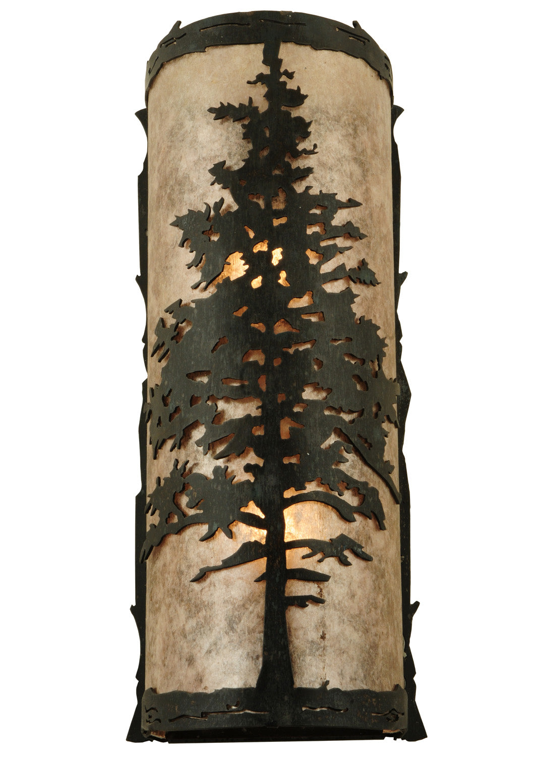 Meyda Tiffany Tamarack 127326 Wall Light - Wrought Iron/Silver Mica