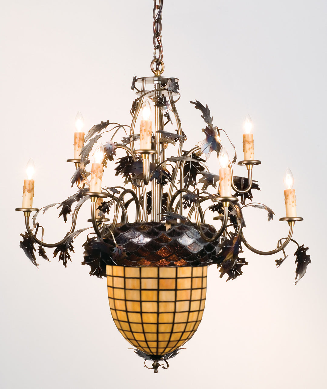 Meyda Tiffany Greenbriar Oak 12753 Chandelier Light - Antique Copper