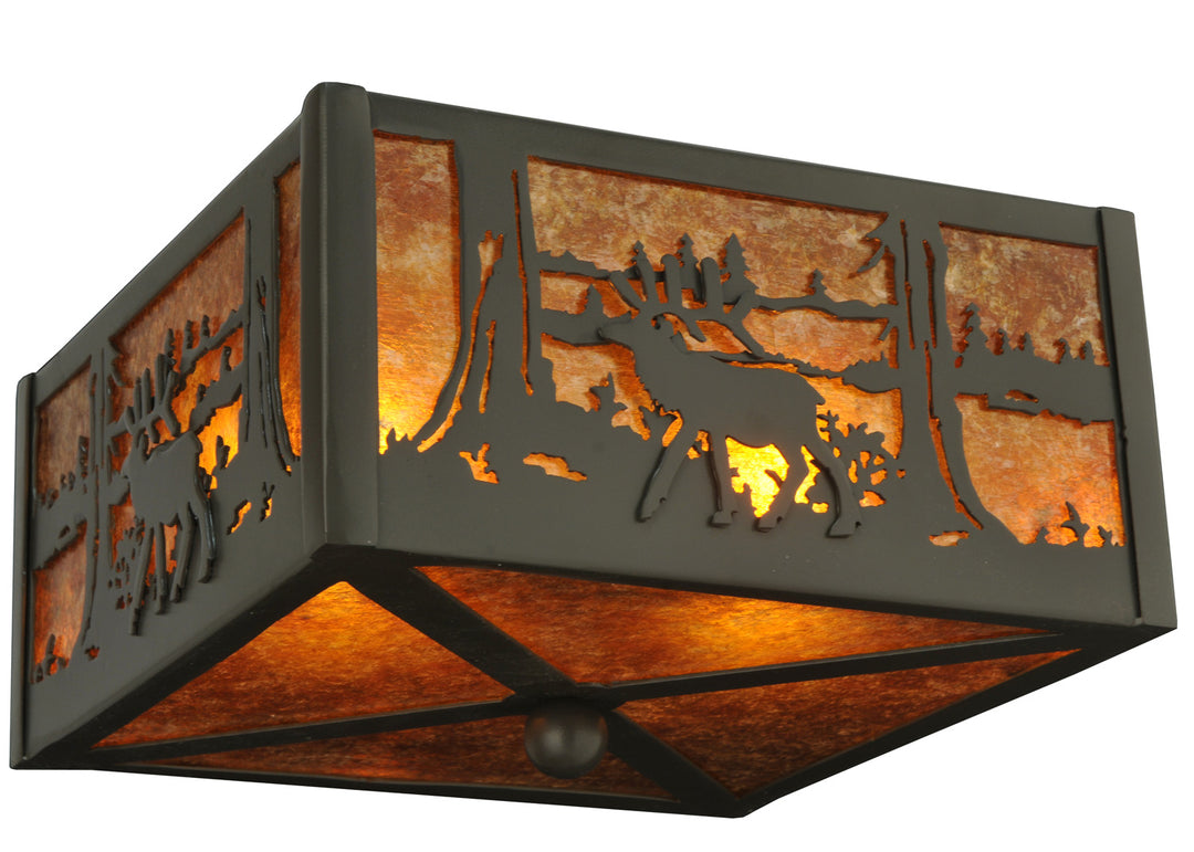 Meyda Tiffany Elk At Lake 128311 Ceiling Light - Timeless Bronze