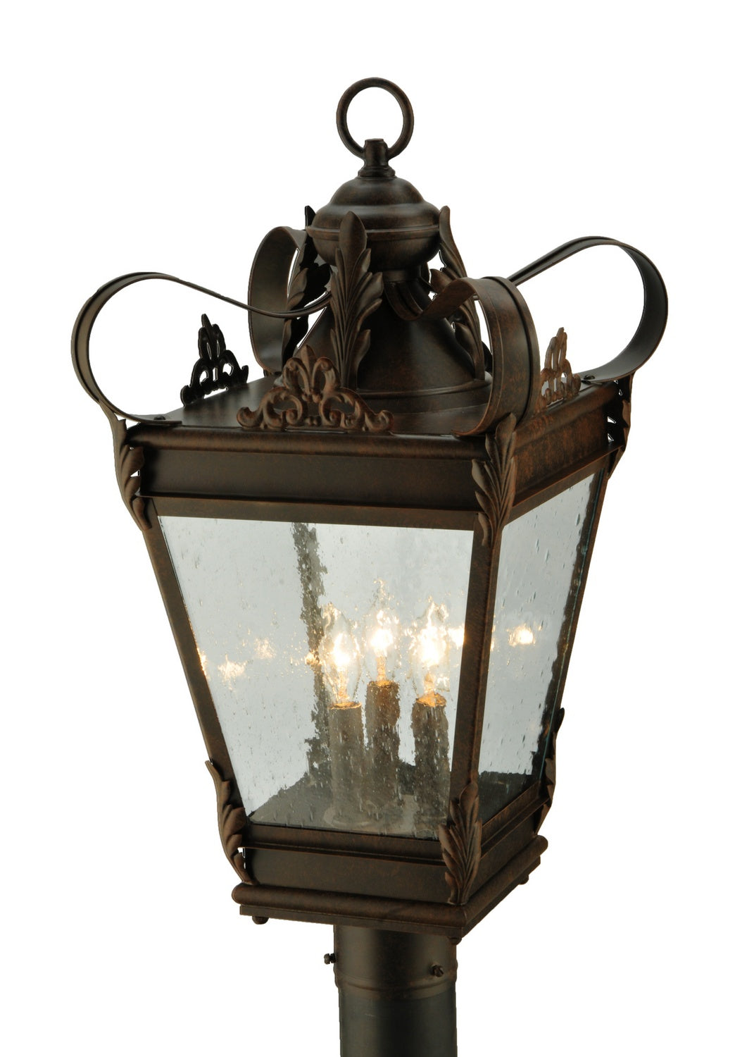 Meyda Tiffany Lighting 129190 Verona Three Light Post Mount Outdoor Bronze / Dark