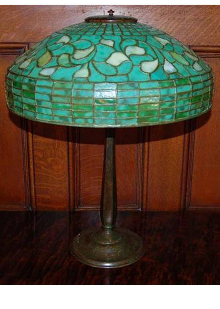 Meyda Tiffany Lighting 129287 Roseborder Three Light Table Lamp Lamp Bronze / Dark