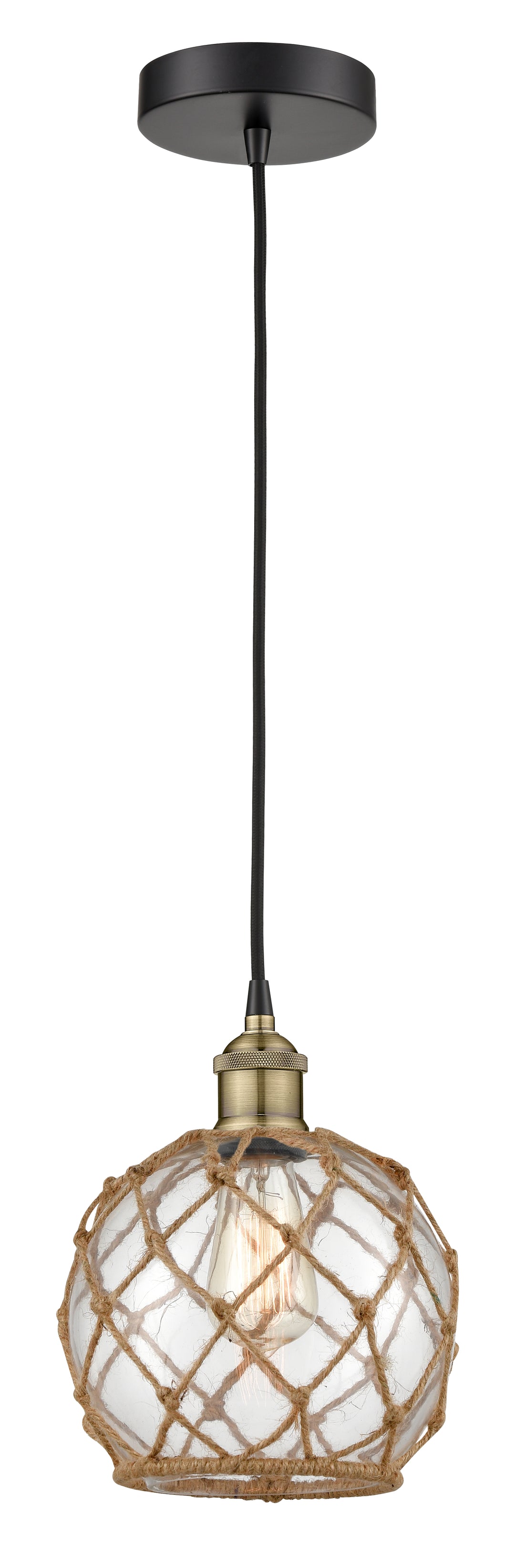 Innovations Downtown Urban 616-1P-BAB-G122-8RB Pendant Light - Black Antique Brass