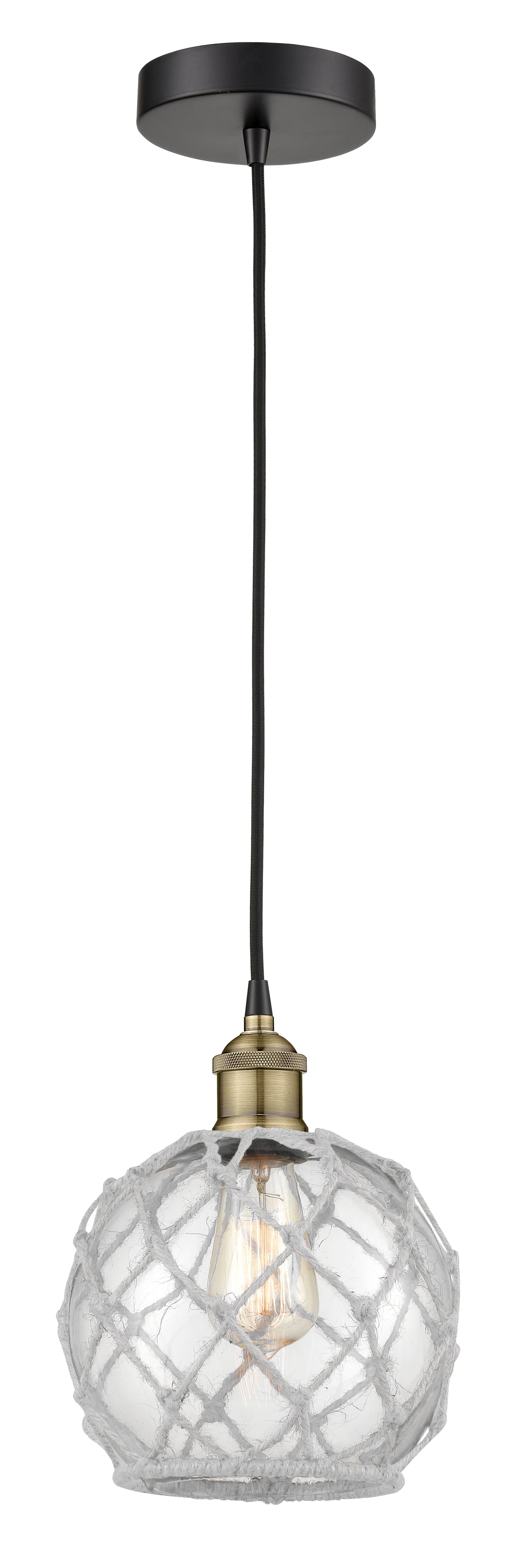 Innovations Downtown Urban 616-1P-BAB-G122-8RW Pendant Light - Black Antique Brass
