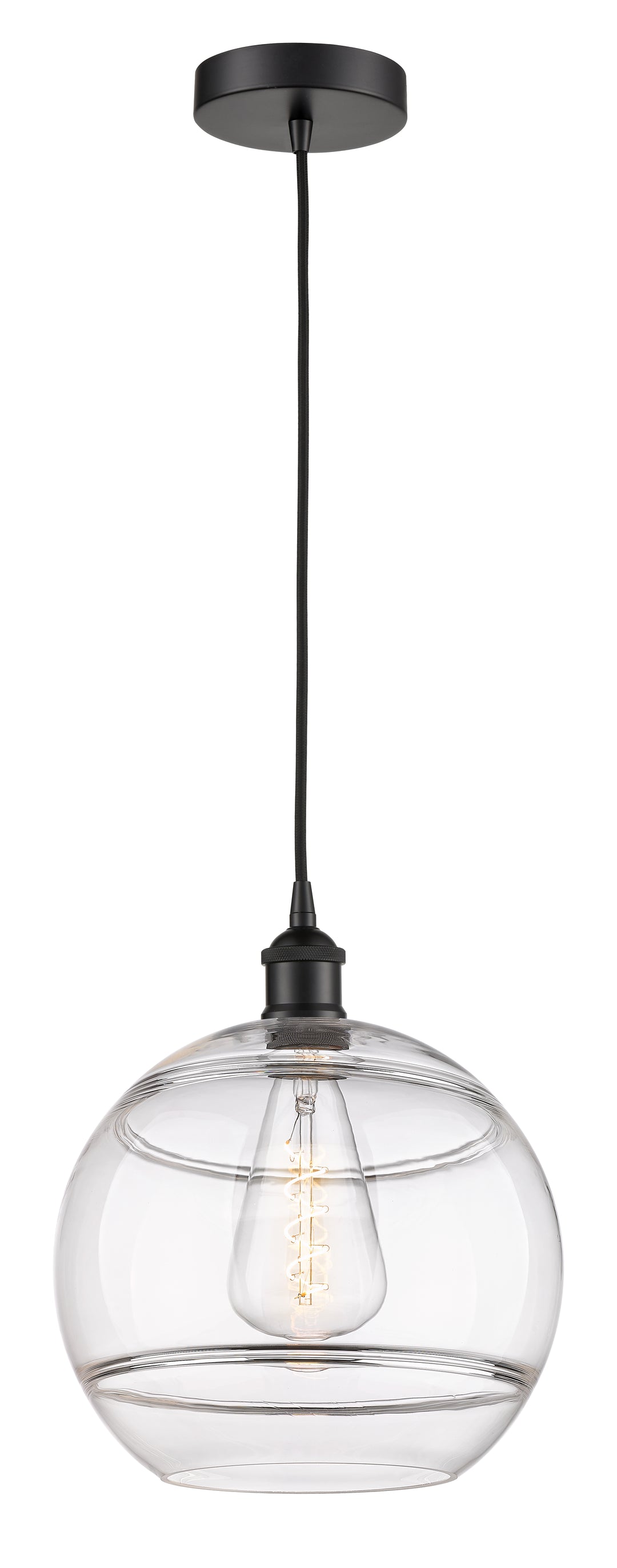 Innovations Lighting 616-1P-BK-G556-12CL  Edison Pendant Light Matte Black