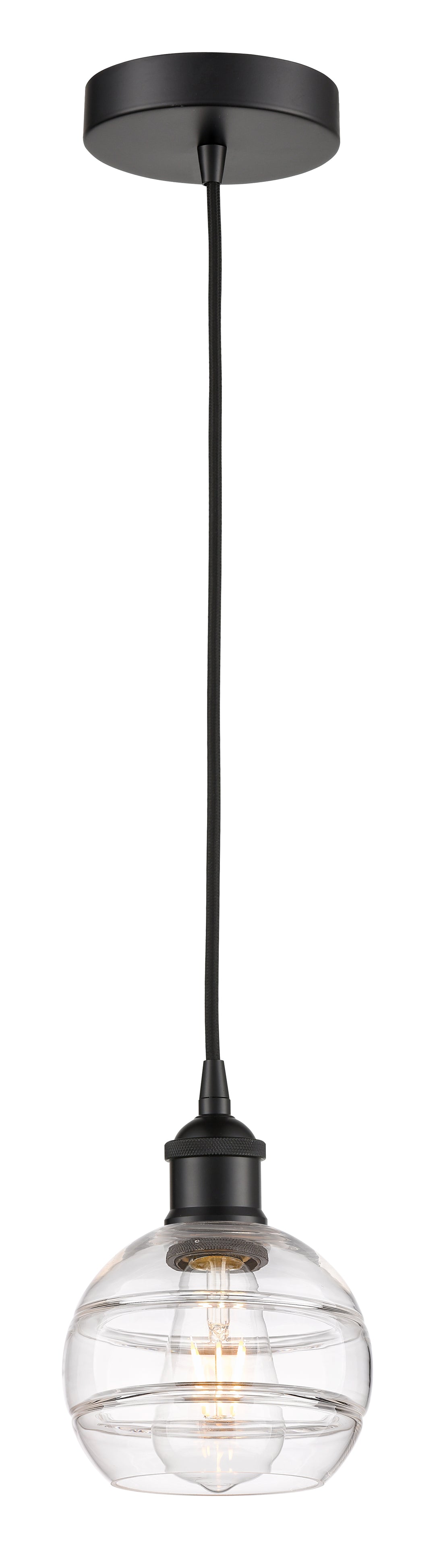 Innovations Lighting 616-1P-BK-G556-6CL  Edison Pendant Light Matte Black