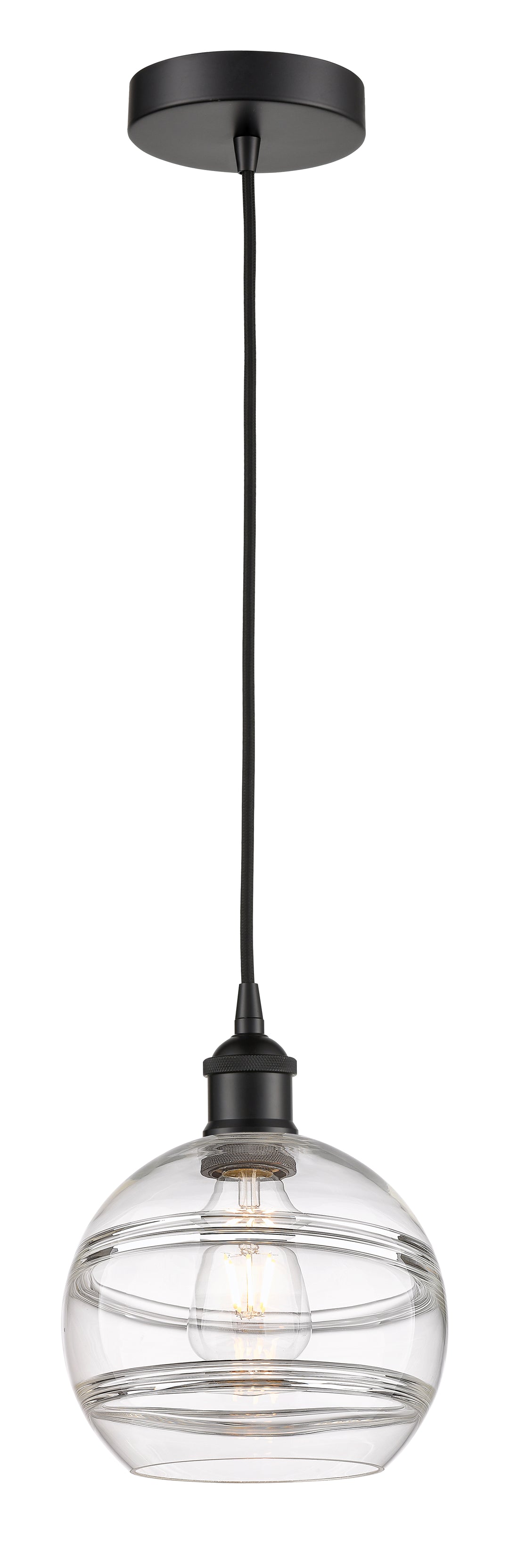 Innovations Lighting 616-1P-BK-G556-8CL  Edison Pendant Light Matte Black