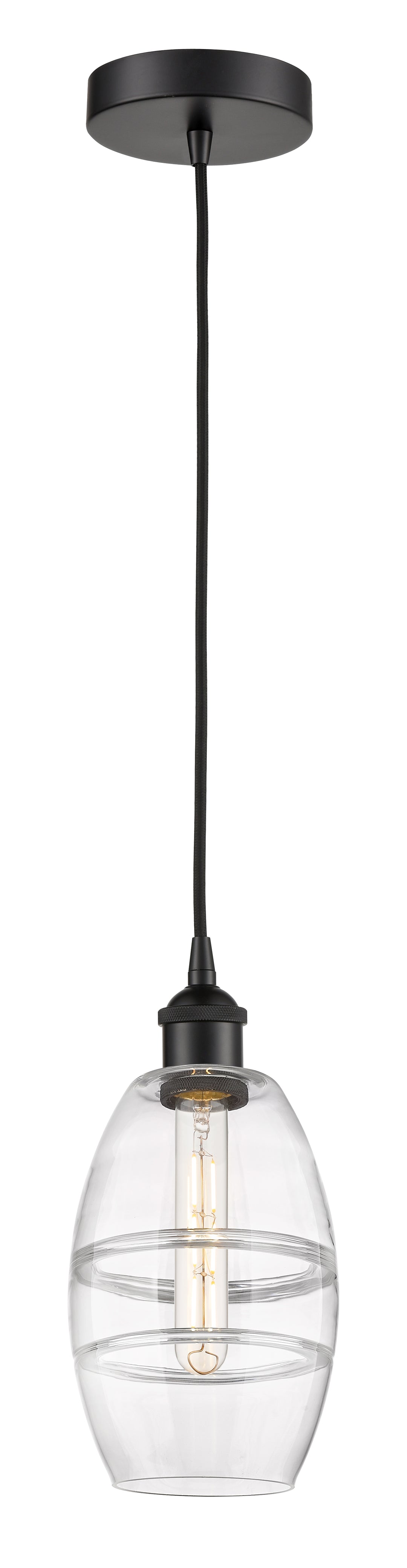 Innovations Lighting 616-1P-BK-G557-6CL  Edison Pendant Light Matte Black