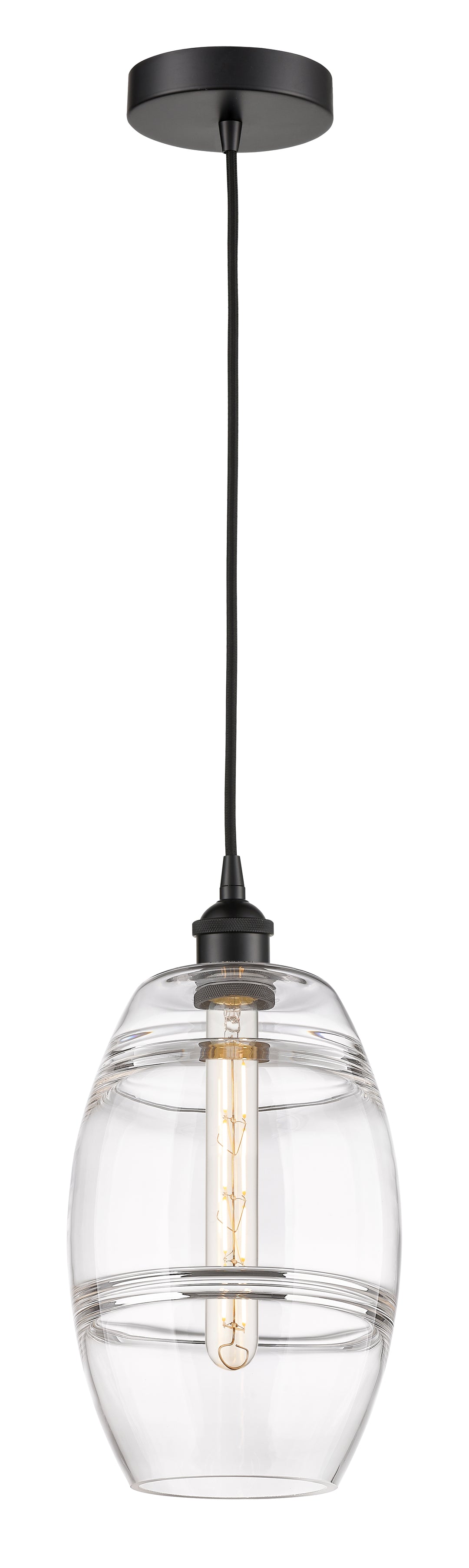 Innovations Lighting 616-1P-BK-G557-8CL  Edison Pendant Light Matte Black