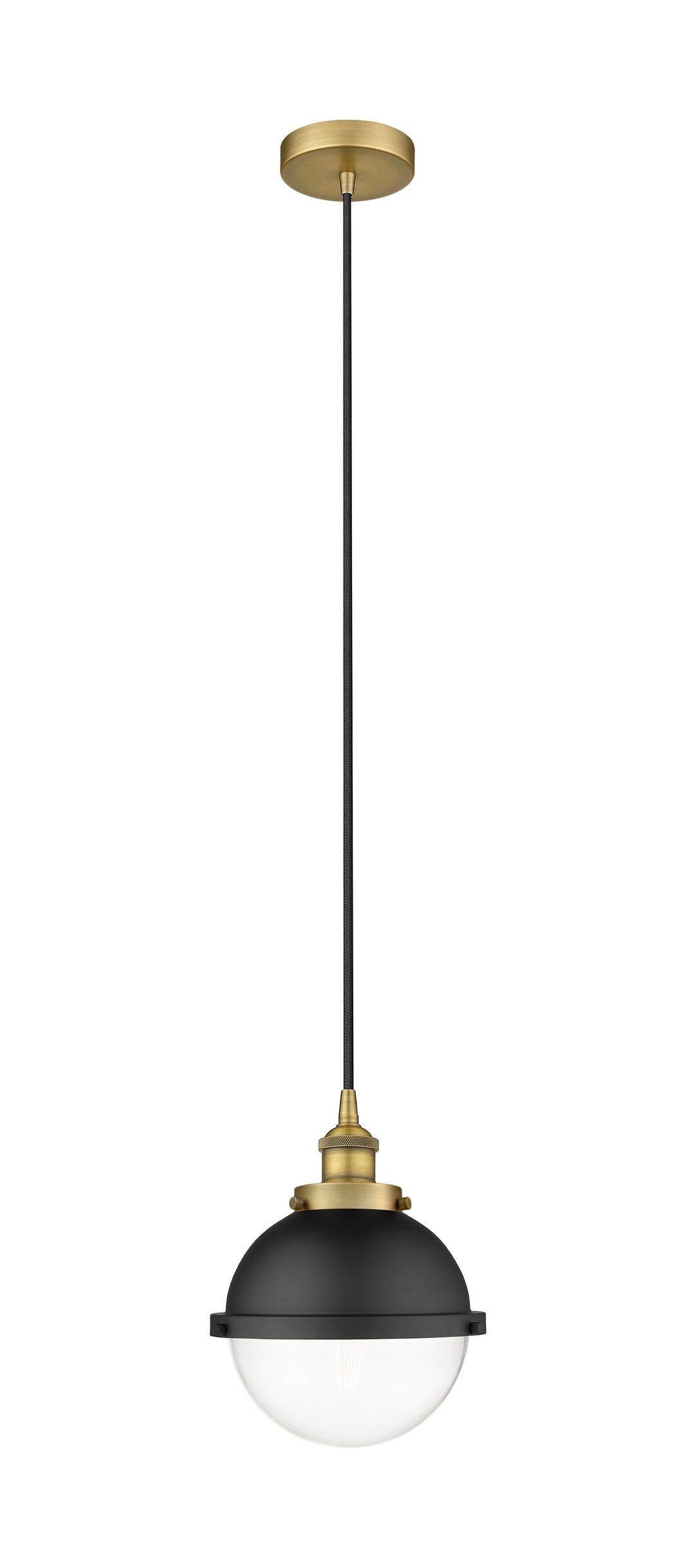 Innovations Downtown Urban 616-1PH-BB-HFS-82-BK Pendant Light - Brushed Brass