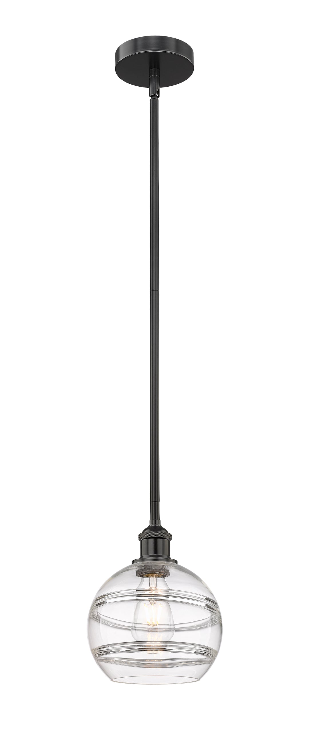 Innovations Lighting 616-1S-BK-G556-8CL  Edison Pendant Light Matte Black