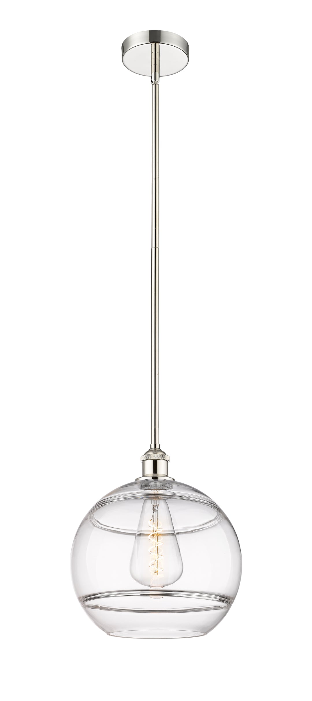 Innovations Lighting 616-1S-PN-G556-12CL  Edison Pendant Light Polished Nickel