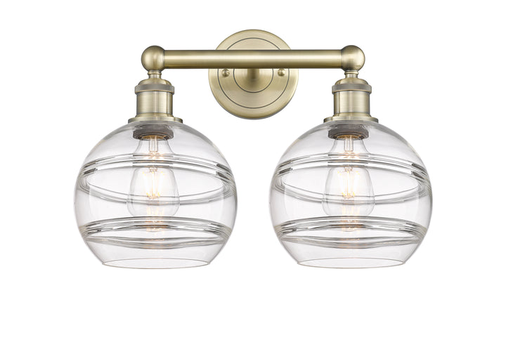 Innovations Downtown Urban 616-2W-AB-G556-8CL Bath Vanity Light 17 in. wide - Antique Brass