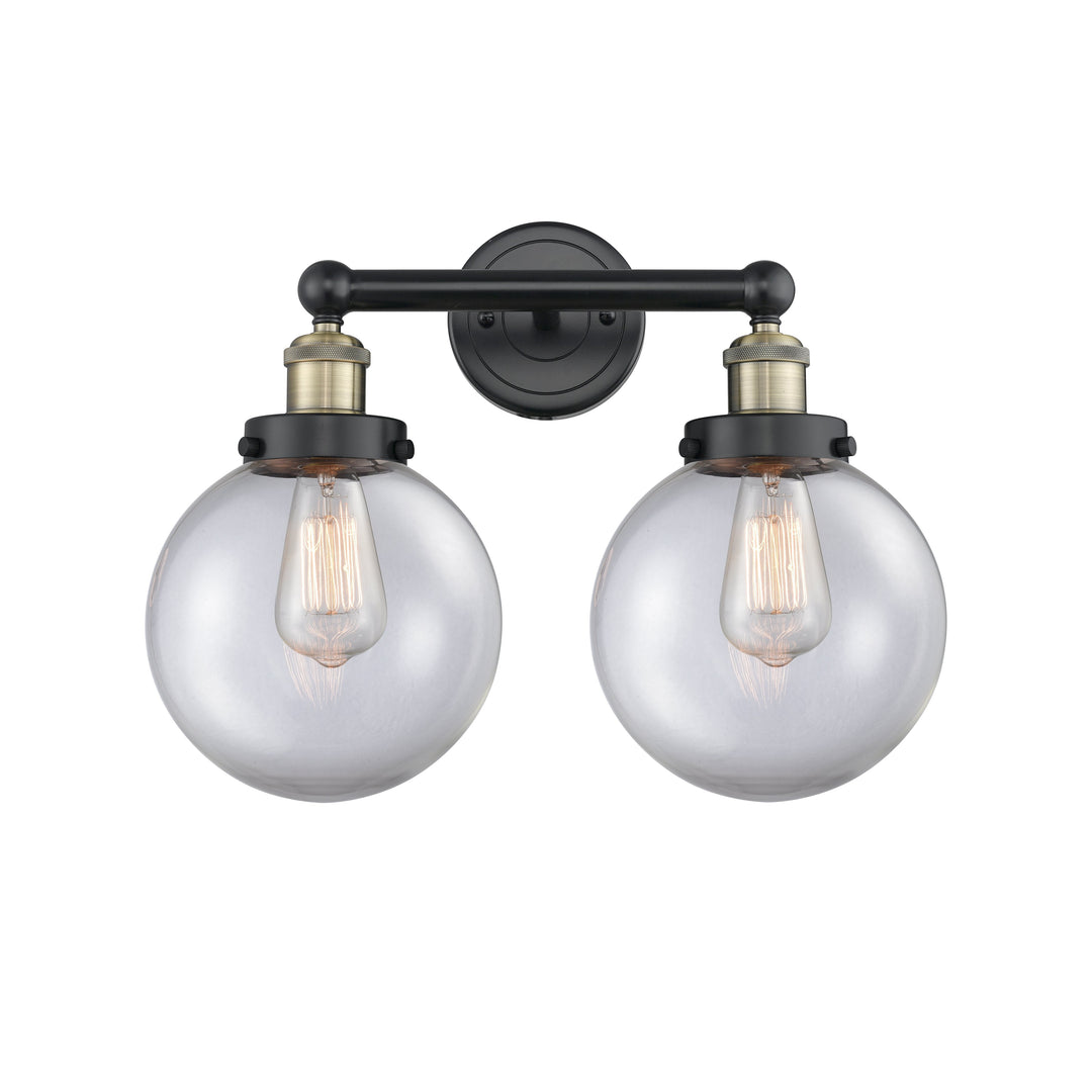 Innovations Edison 616-2W-BAB-G202-8 Bath Vanity Light 16 in. wide - Black Antique Brass