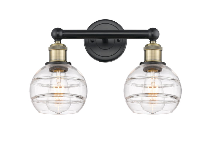 Innovations Edison 616-2W-BAB-G556-6CL Bath Vanity Light 15 in. wide - Black Antique Brass