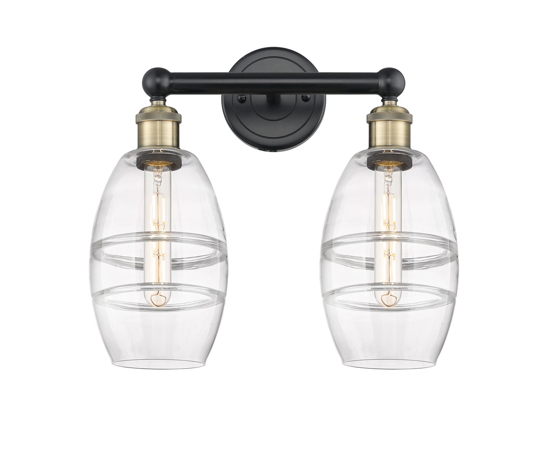 Innovations Edison 616-2W-BAB-G557-6CL Bath Vanity Light 15 in. wide - Black Antique Brass