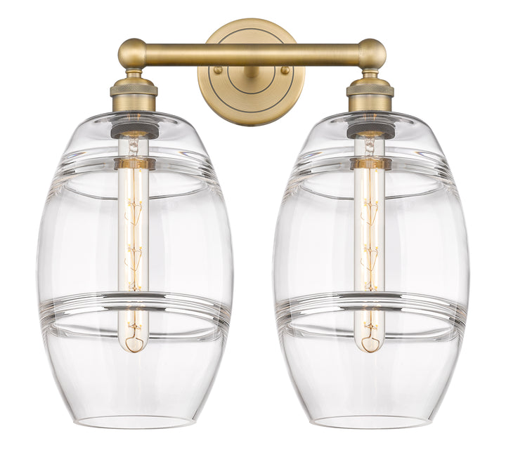 Innovations Downtown Urban 616-2W-BB-G557-8CL Bath Vanity Light 17 in. wide - Brushed Brass