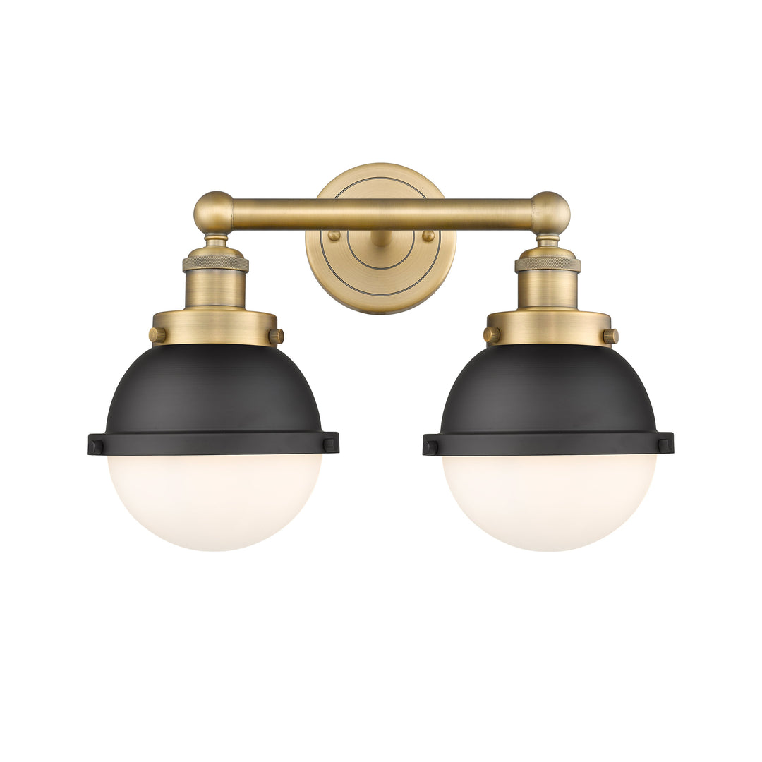 Innovations Downtown Urban 616-2W-BB-HFS-61-BK Bath Vanity Light 17 in. wide - Brushed Brass