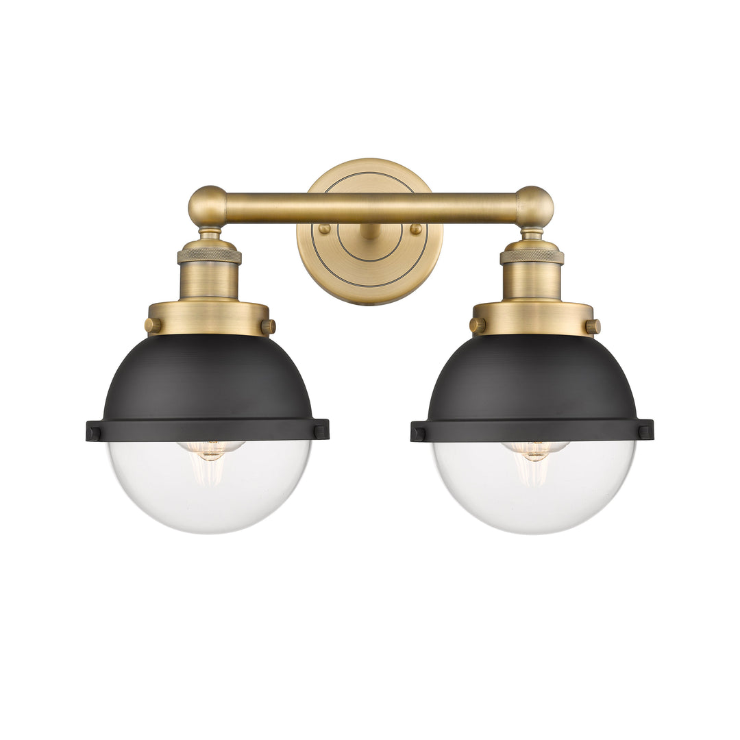 Innovations Downtown Urban 616-2W-BB-HFS-62-BK Bath Vanity Light 17 in. wide - Brushed Brass