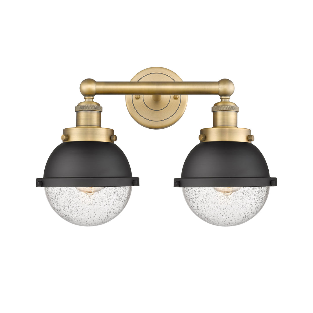 Innovations Downtown Urban 616-2W-BB-HFS-64-BK Bath Vanity Light 17 in. wide - Brushed Brass