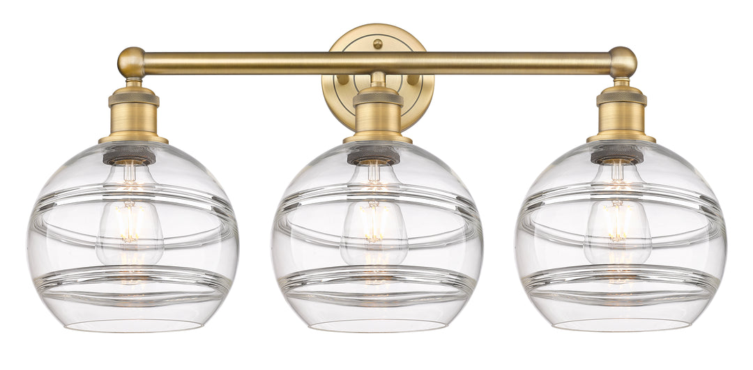 Innovations Downtown Urban 616-3W-BB-G556-8CL Bath Vanity Light 26 in. wide - Brushed Brass