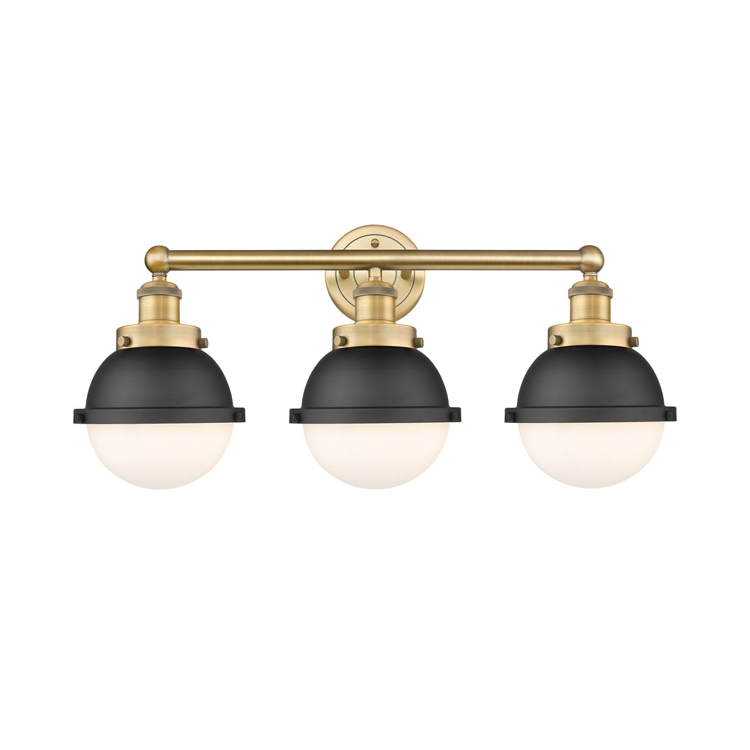 Innovations Downtown Urban 616-3W-BB-HFS-61-BK Bath Vanity Light 26 in. wide - Brushed Brass